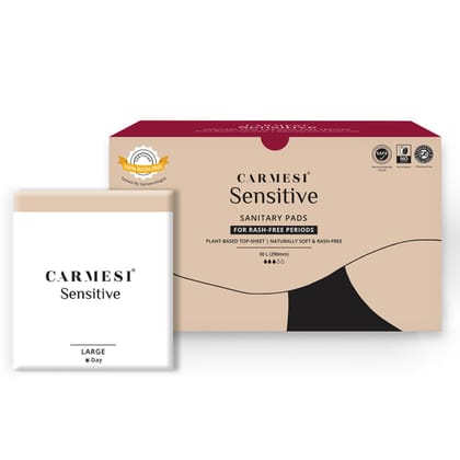 Carmesi Sensitive Sanitary Pads - Certified 100% Rash-Free - With Disposal Bags - 30 L-30pcs