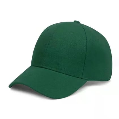 Pure Color Men's And Women's Leisure Sun Hat-Dark Green