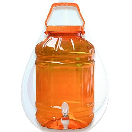 Buildingshop Portable Mini Water Dispenser for 10 Litre Bottle/Water Camper Jar/Hot/Cold Water Jar with Strong Water Tap-Pumpkin Orange