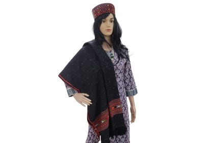 SARAS Aajeevika, Handwoven | Shawl | SHG Product | Himachal Pradesh | Winter & Outdoor |Warm & Stylish | Black