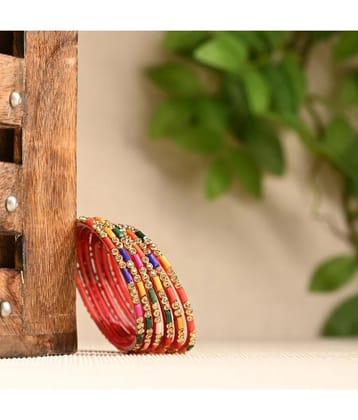 Somil Multicolor Bangle Set ( Pack of 12 ) - None