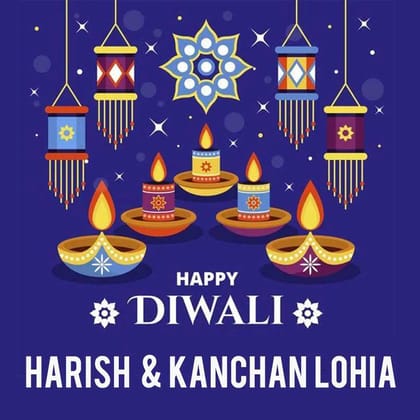 Happy Diwali Gift Tags/ Gift Stickers - Blue Harmony Design-Flat Cards Without Ribbons / Set of 10