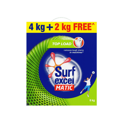 Surf Excel Matic Detergent Powder - Top Load, 6 kg Pack