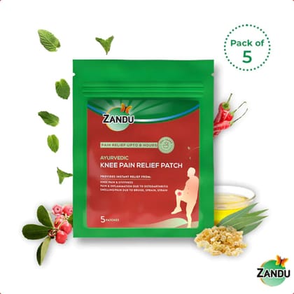Ayurvedic Knee Pain Relief Patch for Quick & Long Lasting Relief (Pack of 5 patches)