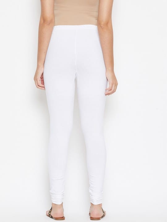 Women Pack Of 2 Solid Churidar-Length Leggings