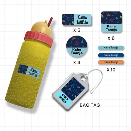 Assorted Shapes Waterproof Labels - Helicopter Design