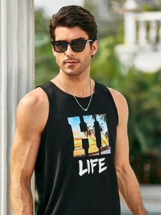 Men's Hi-Life Black Beach Vest for Men-Small