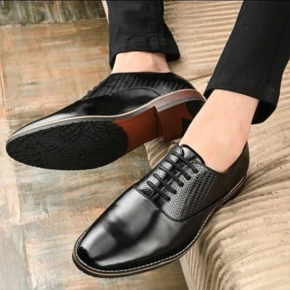 Black Casual Oxford Loafers Shoes For Men-7 / Black