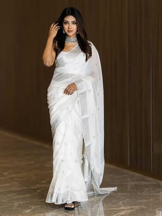 Ethnic Woven Design Zari Chanderi Saree