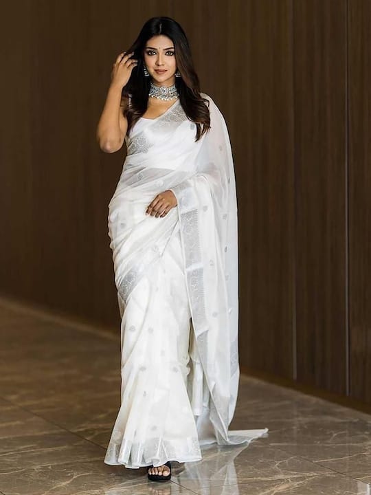 Ethnic Woven Design Zari Chanderi Saree