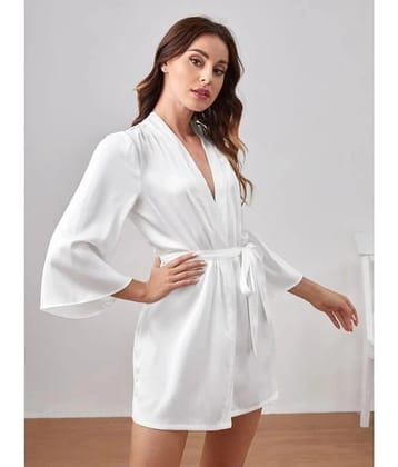 Celosia Satin Robes - White Single - M