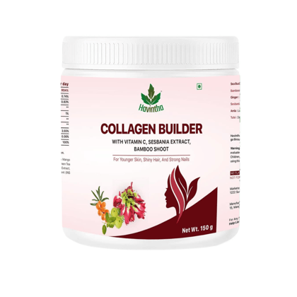 Havintha Plant Based Collagen Builder for Skin beauty and nutrition, longer nails | Natural Supplements with (Guava powder and Sea Buckthorn ) - 150grams.