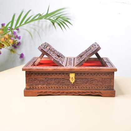 Hand-Carved Wooden Holy Book Stand