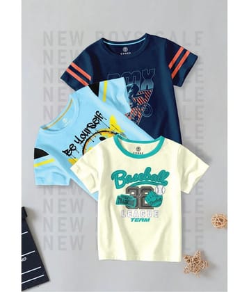 CODEZ Multi Color Cotton Blend Boys T-Shirt ( Pack of 3 ) - None
