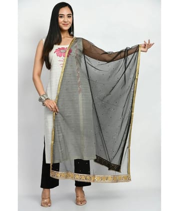 MAURYA - Black Net Womens Dupatta - ( Pack of 1 ) - Black