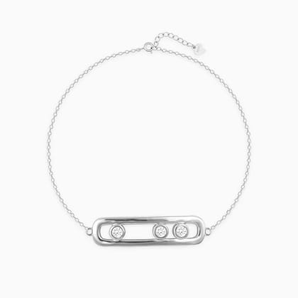 Silver Zircon Slider Bracelet