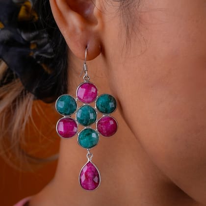 Ruby Emerald Earrings