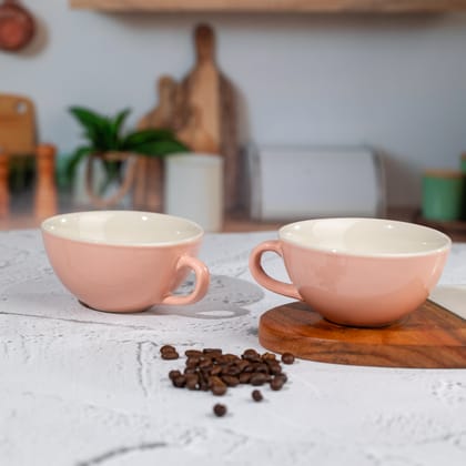 Elite Cups Set of Coffee Mug ( Set of 2)  | Tea, Milk | Baby Pink | H-3" W-4.5"