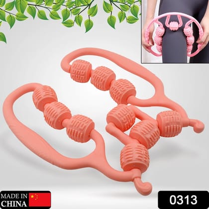 Muscle Massage Roller, 8 &10 Wheels Relieve Soreness Leg Muscle Roller Fitness Roller Muscle Relaxer Massage Roller Ring Clip All Round Massaging Uniform Force Elastic PP Drop Shaped for Home Use