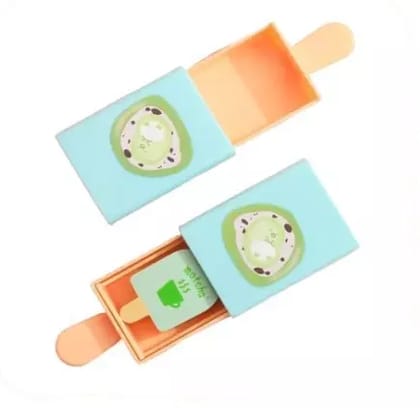 Pencil Eraser Magic Box Popsicle Shaped Ice Cream Drawer Modle Rubber Eraser Stationary School Food Print for Children Pack of Any 2 pcs.