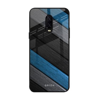 Multicolor Wooden Effect Glass Case for OnePlus 6T