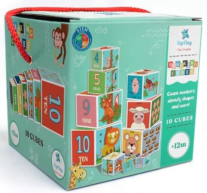         PepPlay Stacking and Nesting Cubes Educational Toys | Learning Activity | Easy & Fun Way of Early Learning | Brain Activity | Kids Education | Travel-Friendly Multicolor Pack of 1 (0 to 3 Years)       