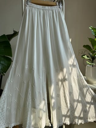Chikankari Plazzo with mukaish - Flare