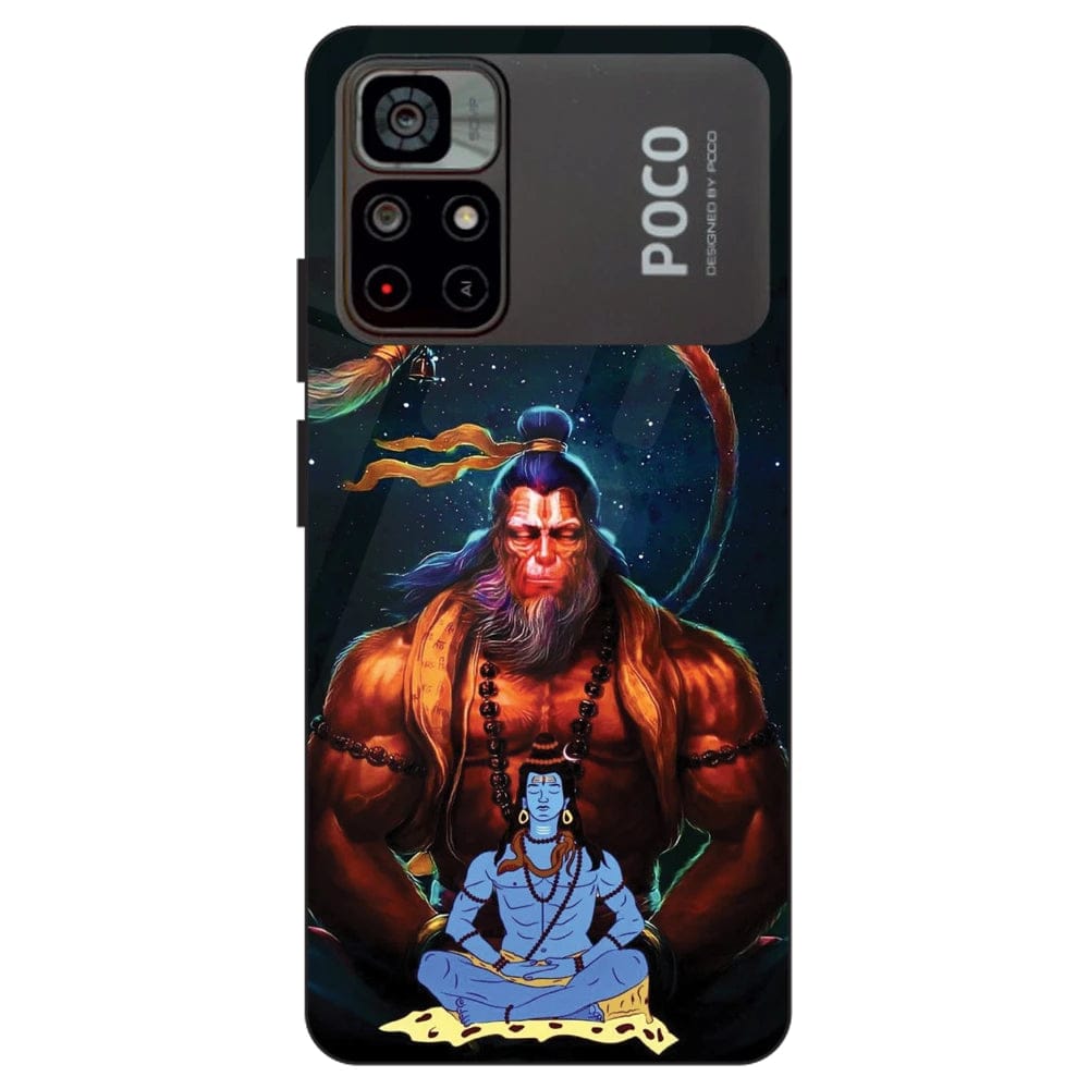 Lord Shiva & Lord Hanuman - Glass Cases For Poco Models-Poco F1