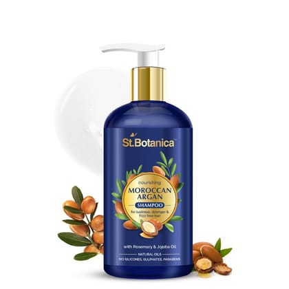 Moroccan Argan Shampoo With Rosemary, Jojoba & Moroccan Argan Oil For Nourished, Silky, Shiny & Stronger Hair | 300ml