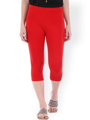 Red 3/4th Length Leggings