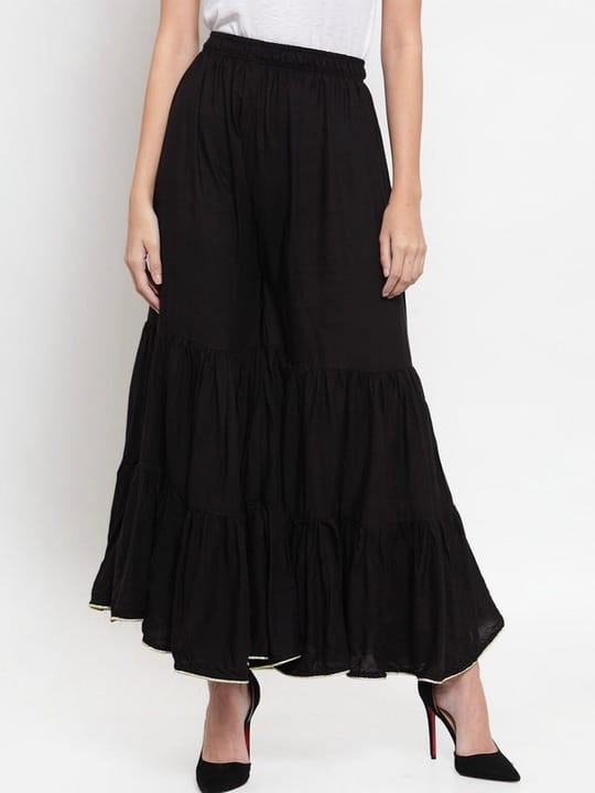 Women Flared Elasticated Palazzos