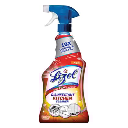 Lizol Kitchen Cleaner Spray - Suitable For All Kitchen Surfaces - Gas Stove - Countertop - Tiles - Chimney And Sink - Kills 99.9% Germs - 450 Ml