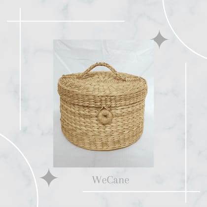 WeCane Round Vanity Basket with a Lid