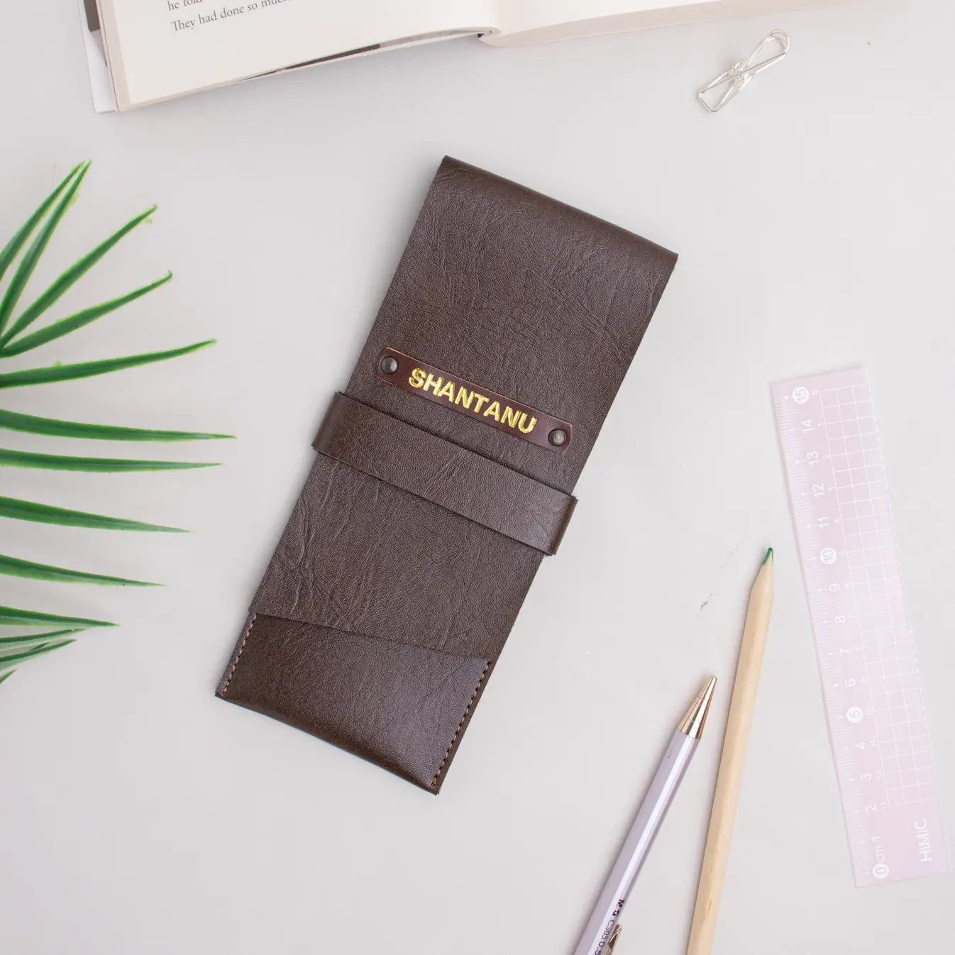 PERSONALISED PENCIL CASE - BROWN-Brown