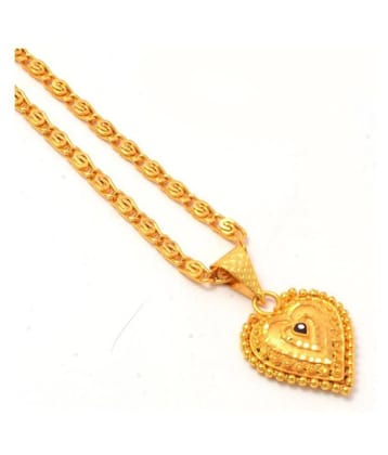 Jewar Mandi New Design Gold Plated Locket/Pendant with Link Chain Daily use for Men, Women & Girls, Boys - None
