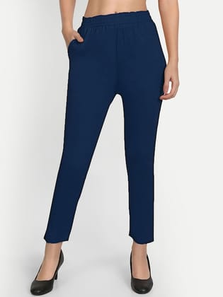 Women Comfort Slim Fit Regular Trousers