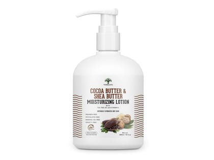 Cocoa Butter & Shea Butter Moisturizing Lotion with Vitamin E and coconut oil for Dry Skin Face and Body 300ml