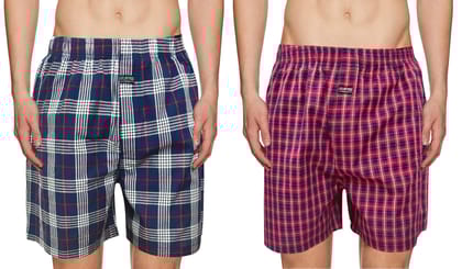 Premium Mens Boxer Combo Blue & Red-S