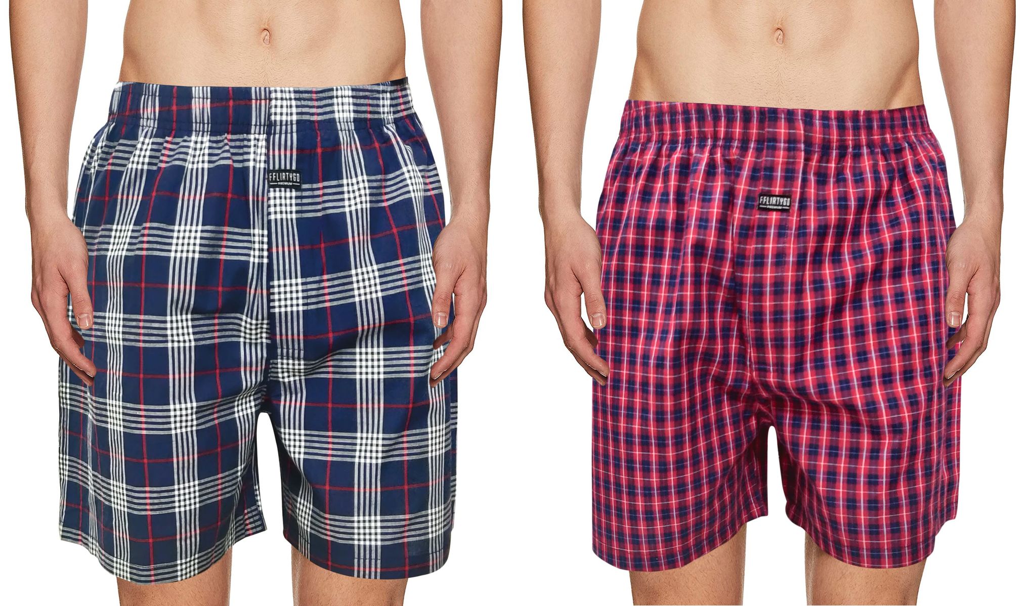 Premium Mens Boxer Combo Blue & Red-S