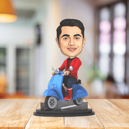 Avatar Studio Personalized Gift for Friends, Sister, Brother, BFF, Girlfriend, Boyfriend Character Caricature Photo Frame Unique Design Customized Gift for Friends & Family (Scooter Ride 2 Boy)