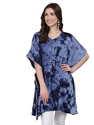 FUNDAY FASHION Regular wear Tie Die Kaftan Top for Women