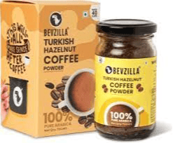 Bevzilla Instant Coffee Powder Turkish Hazelnut Flavour, 75 gm