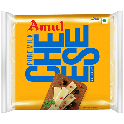 Amul Cheese Slices - Rich In Protein, Wholesome, No Added Sugar, 200 g (10 Slices)(Savers Retail)