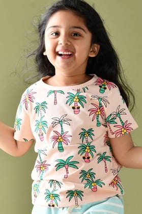 PALM TREE GIRLS T-SHIRT-0-6 MONTHS / 1N / Multi
