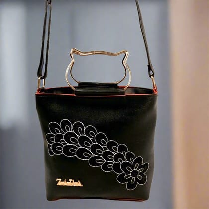 Sling Bag For Women | Premium PU Leather Cross Body Bag | Latest Trendy Shoulder Bags | Stylish Ladies Purse Hand Bag - For Woman, Girls, Parties, Office & Gifts-Black
