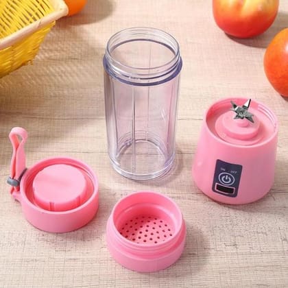 Portable USB Electric Juicer: 6-Blade Multi-Purpose Protein Shaker, Blender Mixer Cup (380 ML)-one slot charging