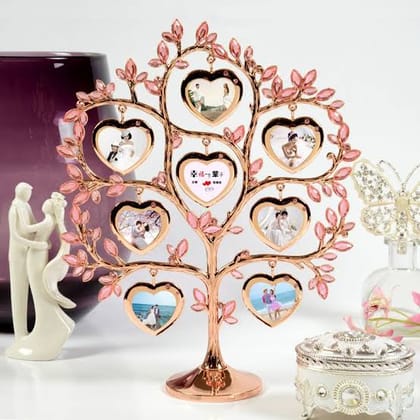Customized tree shape with small heart photo frame 