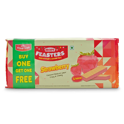 Feasters Strawberry Wafers 60 gm Pack