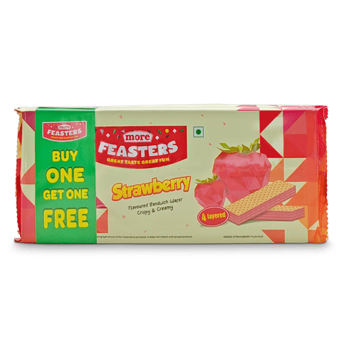 Feasters Strawberry Wafers 60 gm Pack