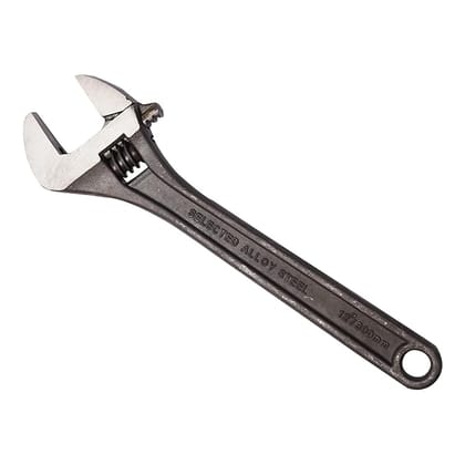 Eastman Adjustable Wrenches Set Of 1Pcs, 12/300 Mm, Phosphate Finish Fully Hardened And Tempered Plumbing Tools, Adjustable Wrench for All Nut Sizes, Black Phosphate Coating (E-2051P)